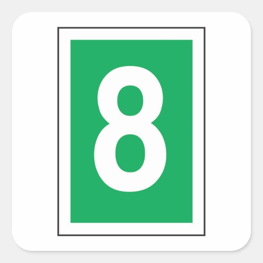 Nummer acht teken Stickers (Voorkant)