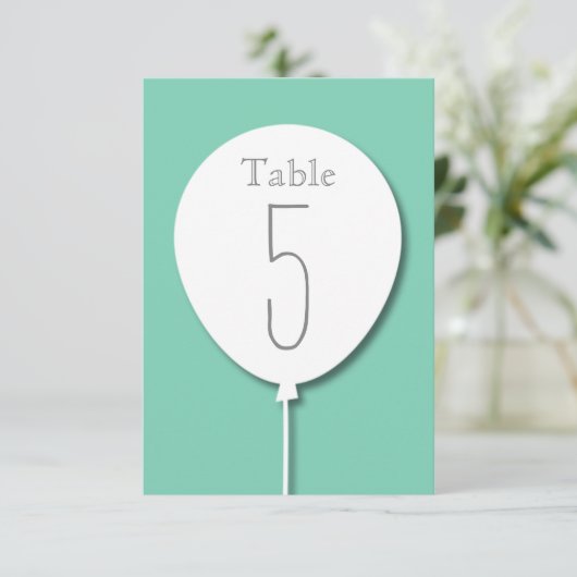 Nummer ballongebeurtenistabel kaart (Staand voorkant)