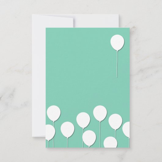 Nummer ballongebeurtenistabel kaart (Achterkant)