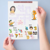 Nummer & begroeting kruiswoordwerkblad voor kinder flyer (Hand)