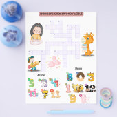 Nummer & begroeting kruiswoordwerkblad voor kinder flyer (Enkel)