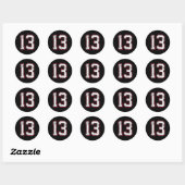 Nummer DERN 13 Ronde Sticker (Vel)