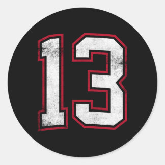 Nummer DERN 13 Ronde Sticker