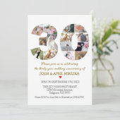 Nummer dertig aangepaste foto bruiloft Jubileum Kaart (Staand voorkant)