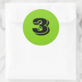 Nummer Drie Grote Ronde Groene Stickers van Janz (Tas)