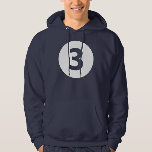 Nummer drie hoodie (Voorkant)