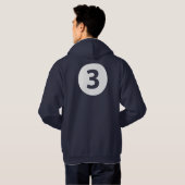 Nummer drie hoodie (Achterkant volledig)