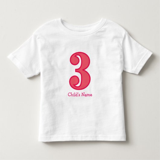 nummer drie meisje, naam kind kinder shirts (Voorkant)