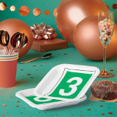 Nummer drie papieren bordje