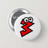 Nummer drie ronde button 5,7 cm (Voorkant /achterkant)