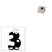 Nummer drie rubberstempel (Gestempeld)