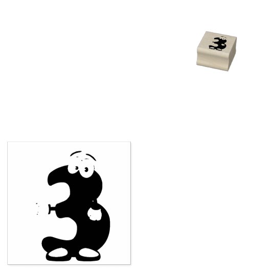 Nummer drie rubberstempel (Gestempeld)