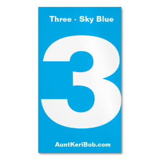 Nummer drie Sky Blue Visitekaartje Magnet Magnetisch Visitekaartje