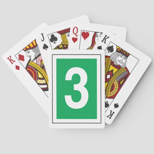 Nummer drie speelkaarten (Achterkant)