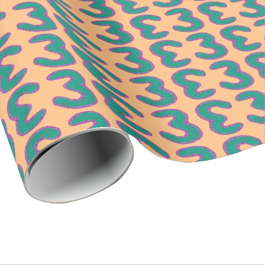 Nummer Drie Verpakkend Document Cadeaupapier (Rol Hoek)