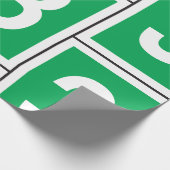 Nummer Drie Wit En Groen Inpakpapier (Hoek)