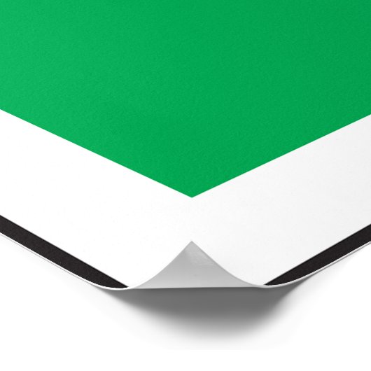 Nummer drie wit en groen Poster (Hoek)