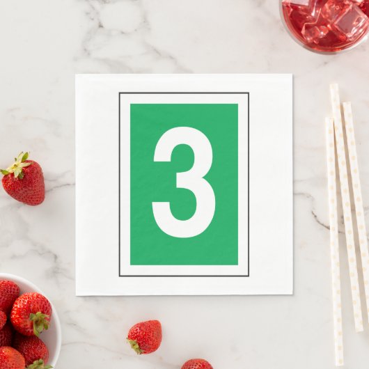 Nummer drie witte en groene luiers servet (Insitu)