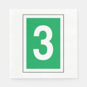 Nummer drie witte en groene luiers servet (Voorkant)