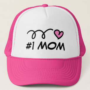 Nummer één #1 moeder truckerhoed met een leuk roze trucker pet
