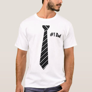 Nummer een #1 Pap Black Stripes Fake Stropdas T-shirt