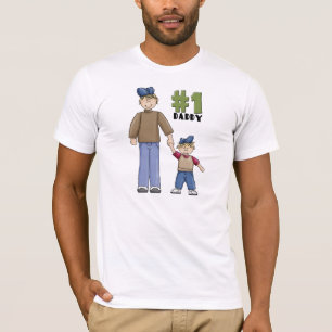 Nummer één, #1 Pap vader en jongen kind T-shirt