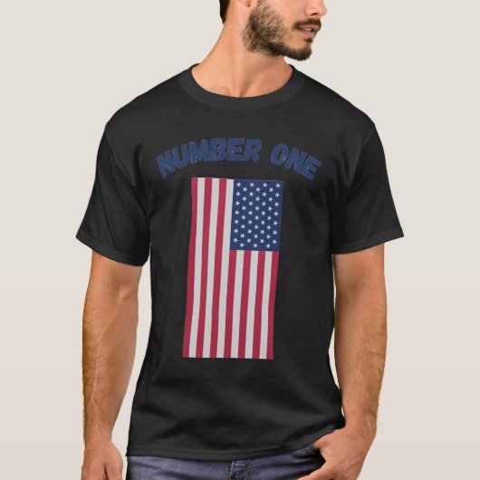 Nummer één Amerikaanse vlag Patriottisch Collectie T-shirt (Voorkant)