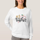 Nummer één Apple-ontwerp voor leraar T-shirt (Voorkant)