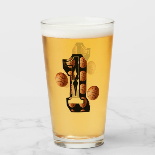 nummer één Basketball-nummer, Glas (Voorkant gevuld)