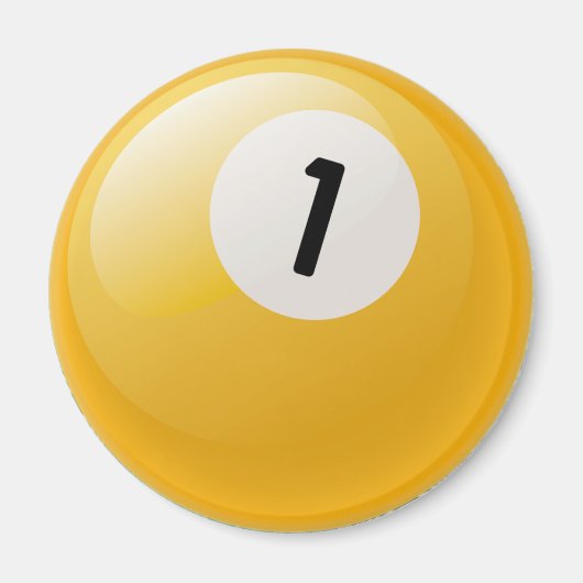 NUMMER ÉÉN BILLIARDS BALL MAGNEET (Voorkant)