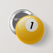 NUMMER ÉÉN BILLIARDS BALL RONDE BUTTON 5,7 CM (Voorkant /achterkant)