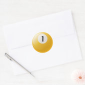 NUMMER ÉÉN BILLIARDS BALL RONDE STICKER (Envelop)