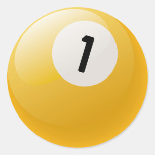 NUMMER ÉÉN BILLIARDS BALL RONDE STICKER