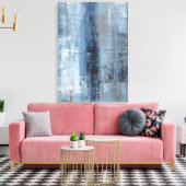 'Nummer Een' Blauw en Grijs Abstract Art Print (Insitu (Woonkamer))
