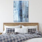 'Nummer Een' Blauw en Grijs Abstract Art Print (Insitu (Slaapkamer))