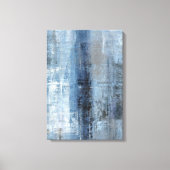 'Nummer Een' Blauw en Grijs Abstract Art Print (Voorkant)