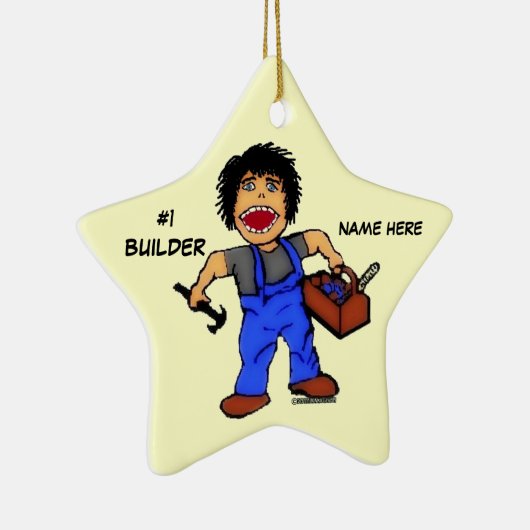 Nummer één bouwer keramisch ornament (Rechts)