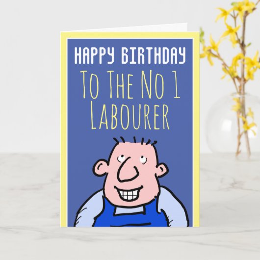 Nummer één bouwsite-laboratorium - Happy Birthday Kaart (Gele Bloem)