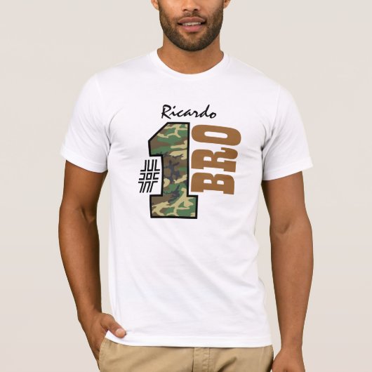 Nummer één BROTHER Camo Custom Name T-shirt (Voorkant)