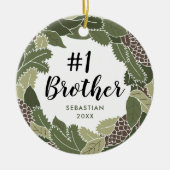 Nummer één Brother Gepersonaliseerd Beste merk Bre Keramisch Ornament (Voorkant)