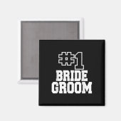 Nummer Een Bruidegom #1 Trouwdag Mannen Viering Magneet (Voorkant / Achterkant)