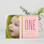 NUMMER ÉÉN | EERSTE BIRTHDAY-INVITATIE KAART (Staand voorkant)