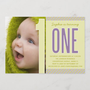 NUMMER ÉÉN   EERSTE BIRTHDAY-INVITATIE KAART