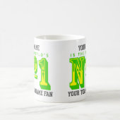 Nummer één Football Fan. Groen en Geel Koffiemok (Center)