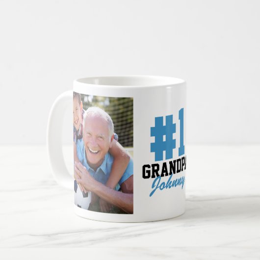 Nummer één foto-Vaderdag van opa 2 Koffiemok (Voorkant links)