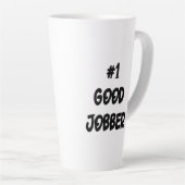 Nummer één goede Jobber Kat Latte Mok (Rechterhoek)