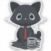 Nummer één goede werkkat sticker (Voorkant)