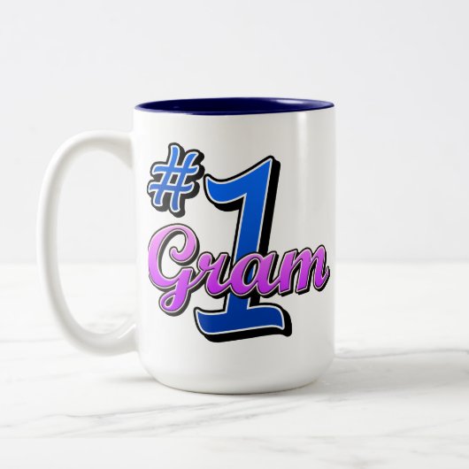 Nummer één gram tweekleurige koffiemok (Links)