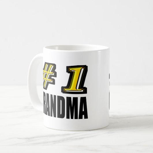 Nummer één grootmoeder koffiemok (Voorkant links)