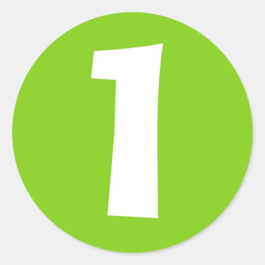 Nummer Een Grote Ronde Groene Stickers van Janz (Voorkant)